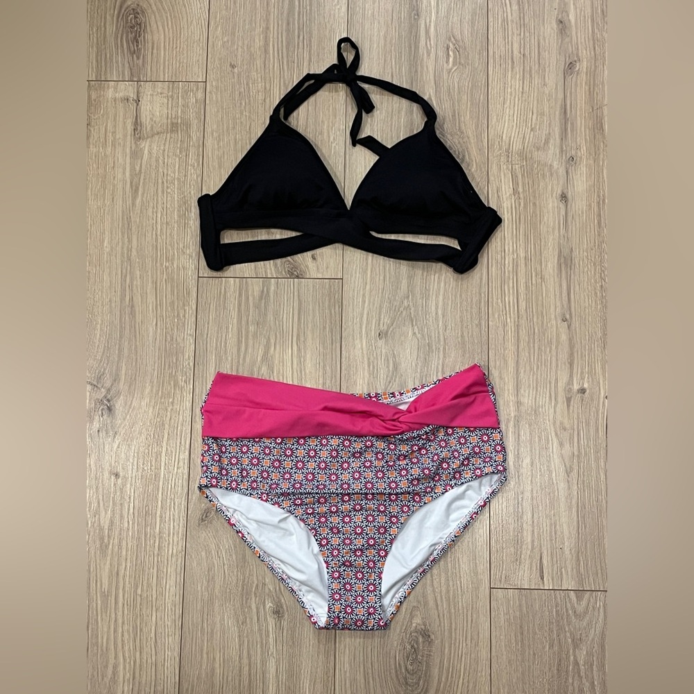 Black and Pink Bikini Set